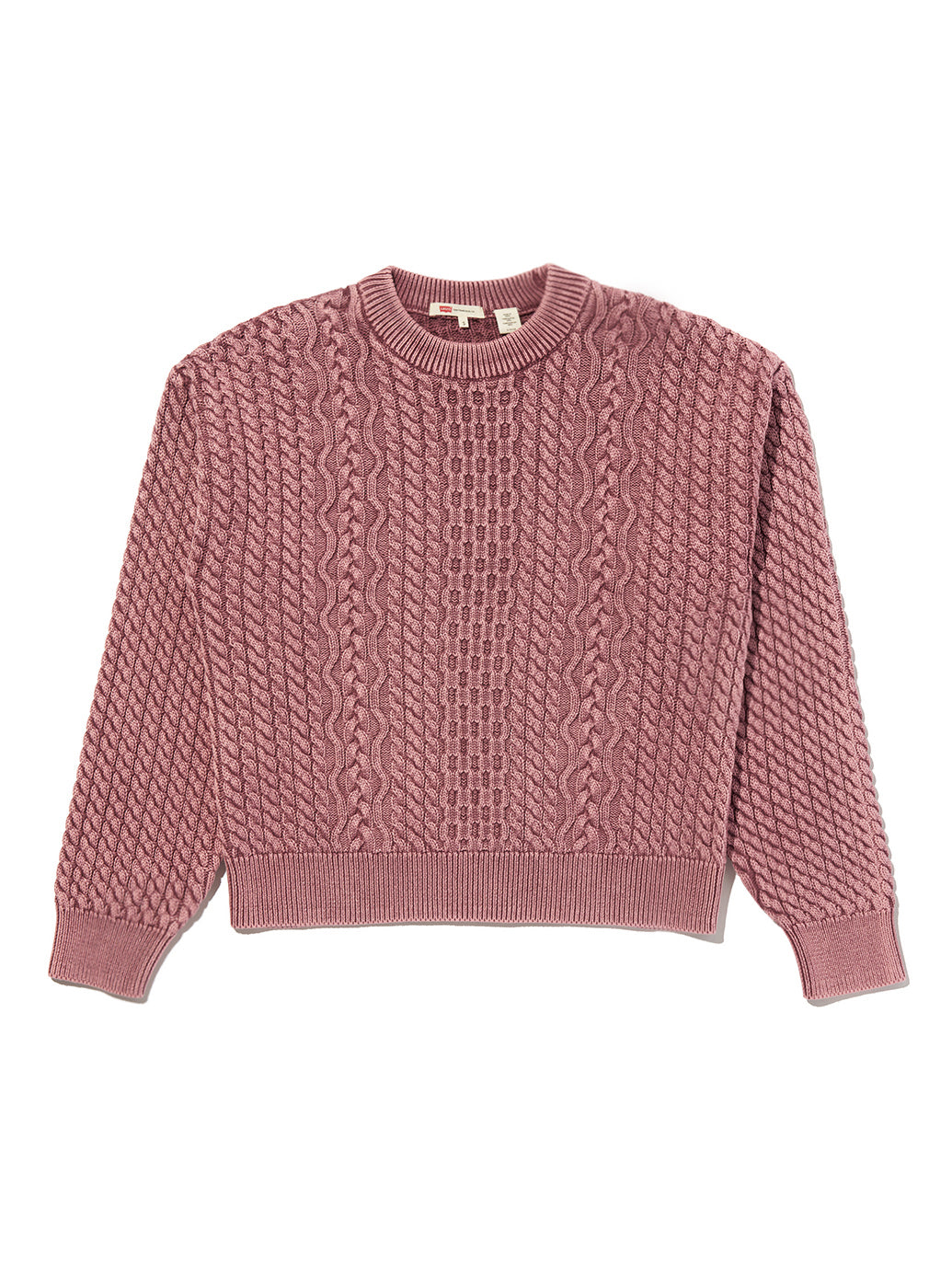 LEILAH ケーブルクルーネックセーター