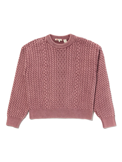 LEILAH ケーブルクルーネックセーター