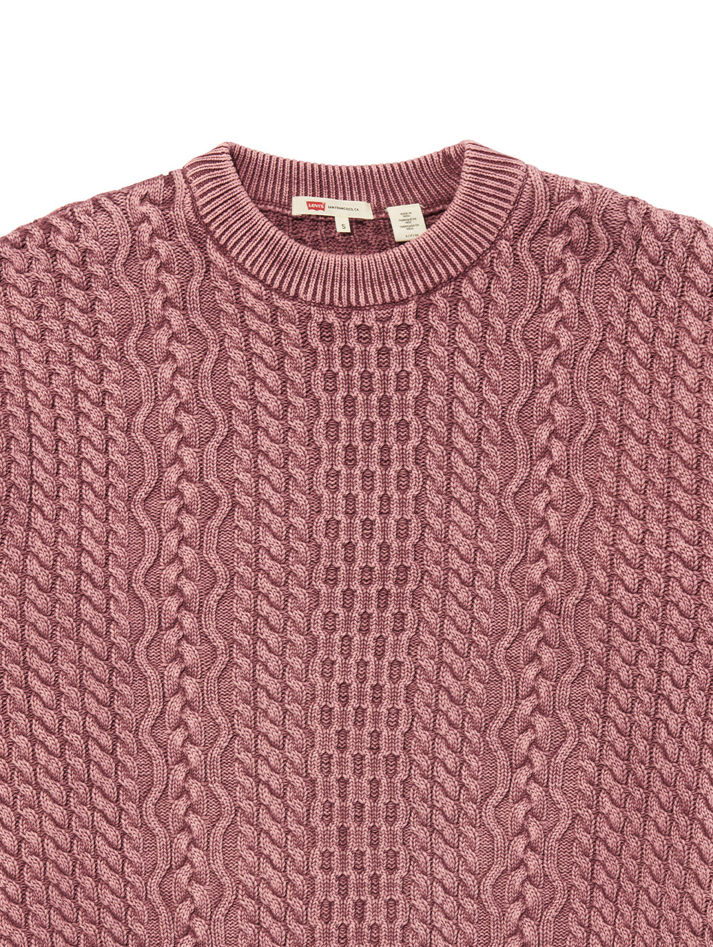 LEILAH ケーブルクルーネックセーター