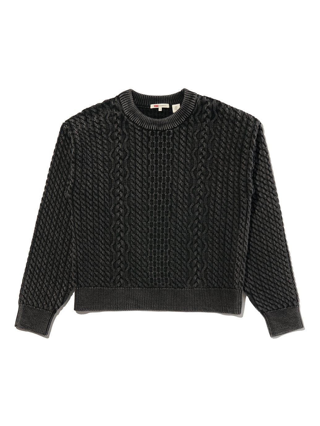 LEILAH ケーブルクルーネックセーター