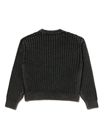 LEILAH ケーブルクルーネックセーター