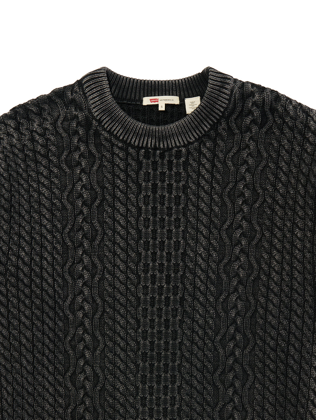 LEILAH ケーブルクルーネックセーター