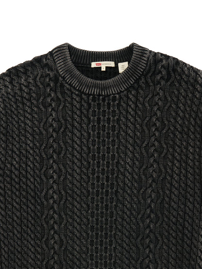 LEILAH ケーブルクルーネックセーター