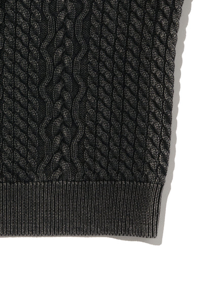 LEILAH ケーブルクルーネックセーター