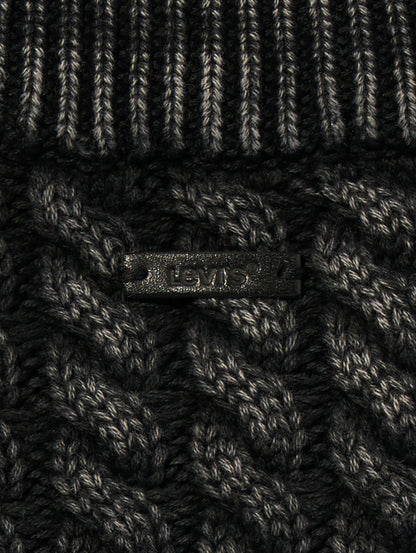 LEILAH ケーブルクルーネックセーター