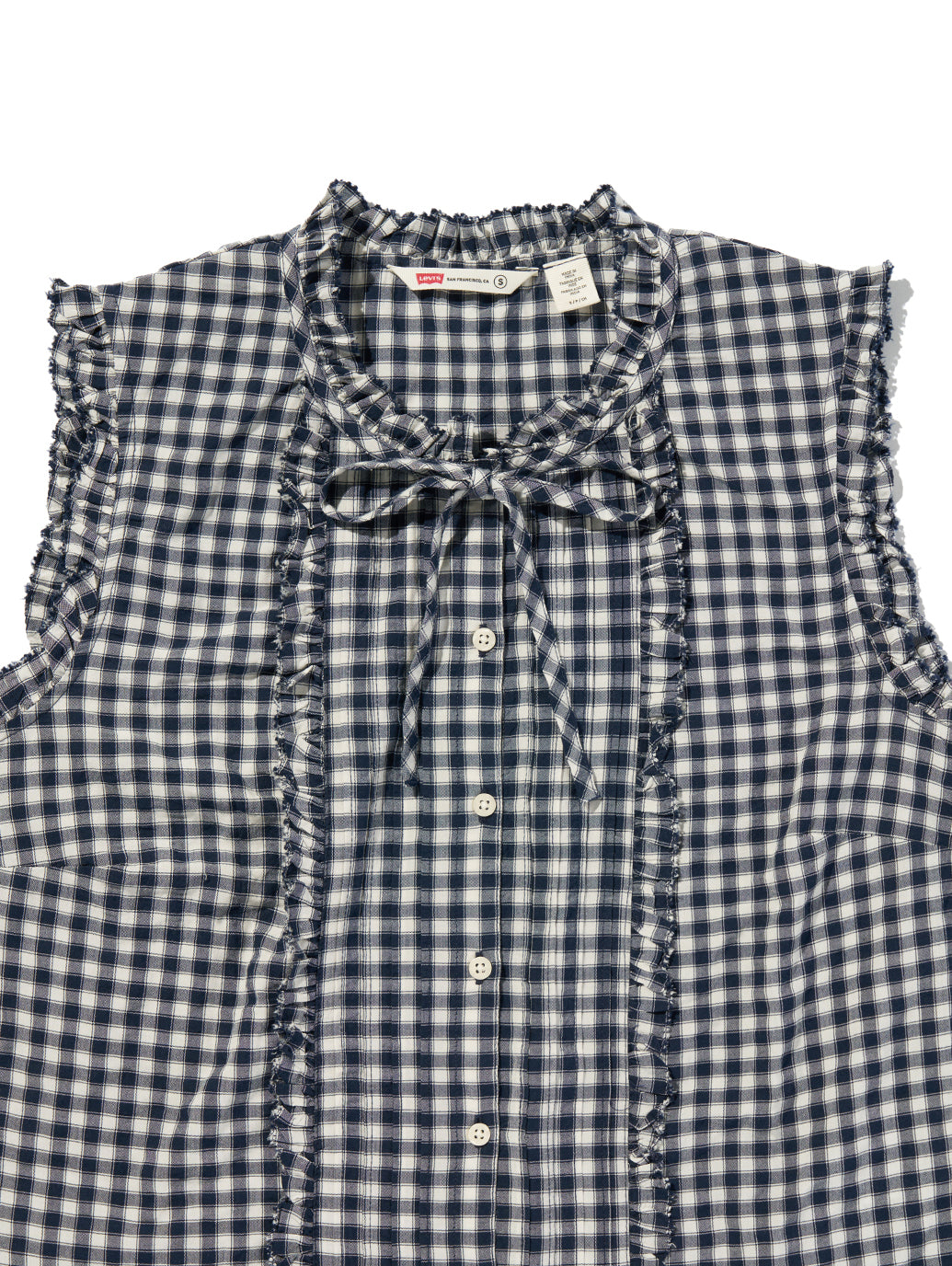 SHELBY SL SLIM BLOUSE Jette Check NAVY BLAZER Plai
