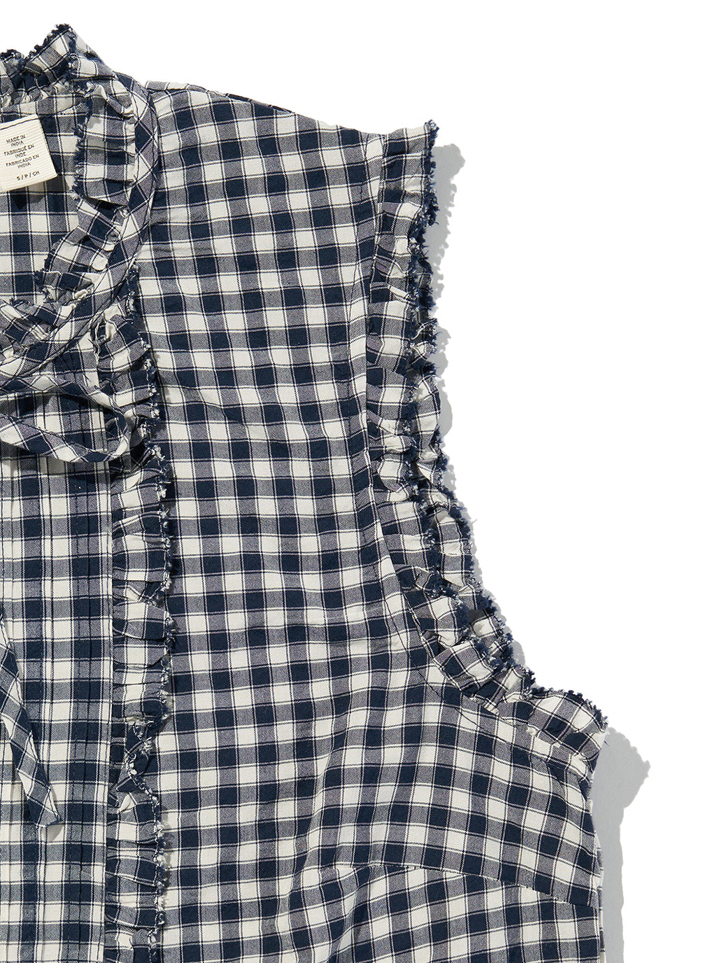SHELBY SL SLIM BLOUSE Jette Check NAVY BLAZER Plai