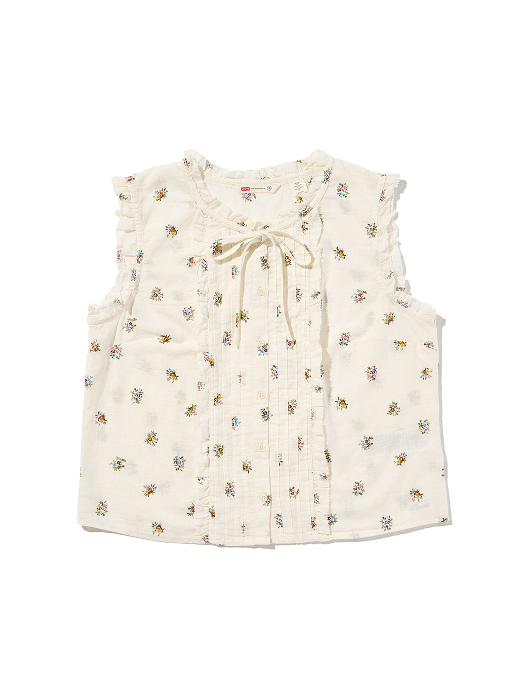SHELBY SL SLIM BLOUSE Runa Floral EGRET Print COTT