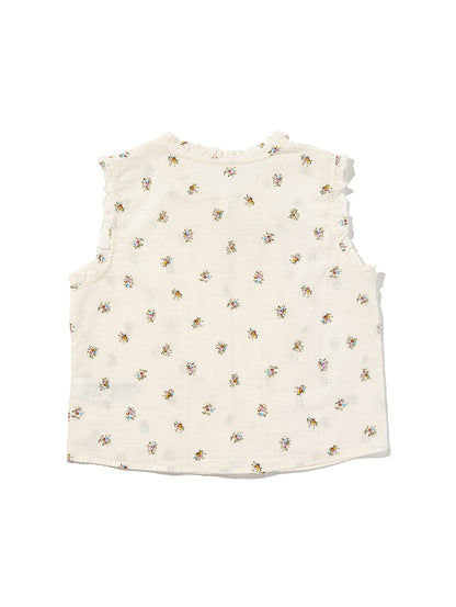 SHELBY SL SLIM BLOUSE Runa Floral EGRET Print COTT