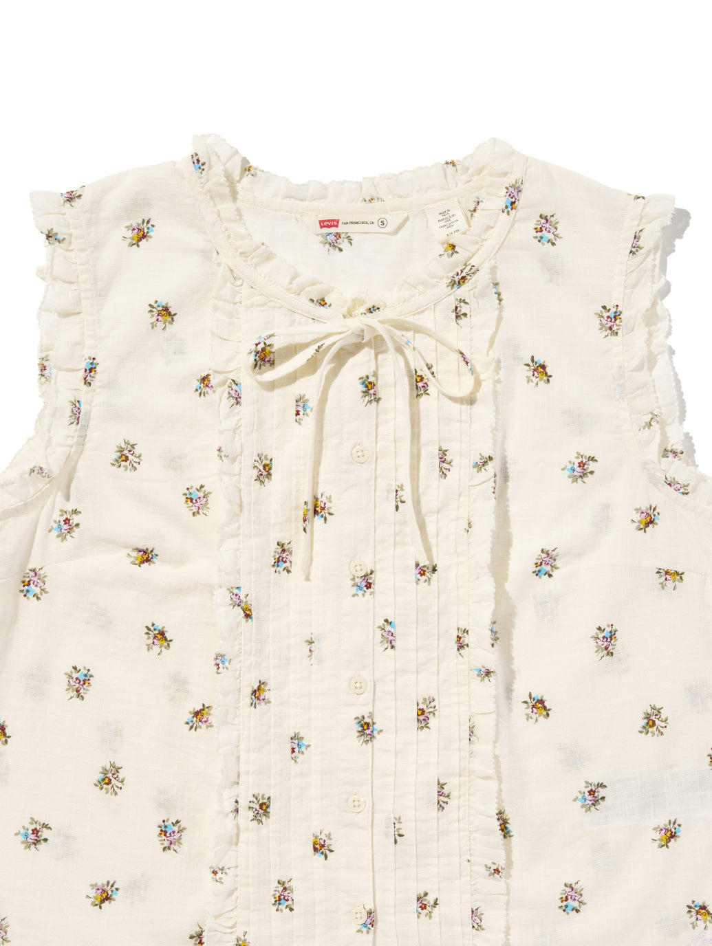 SHELBY SL SLIM BLOUSE Runa Floral EGRET Print COTT