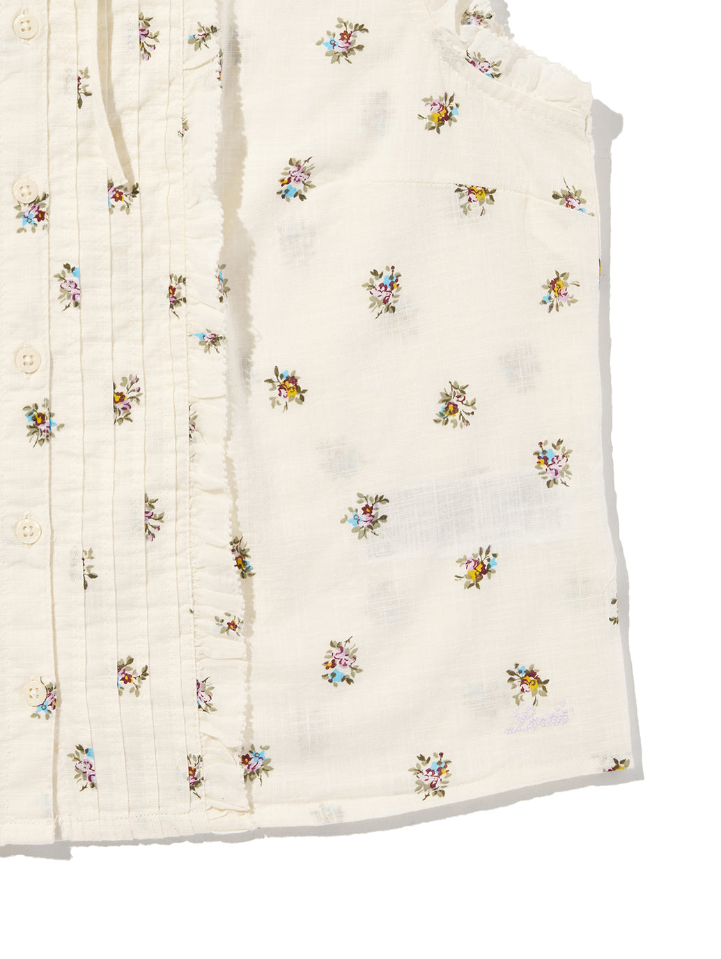 SHELBY SL SLIM BLOUSE Runa Floral EGRET Print COTT