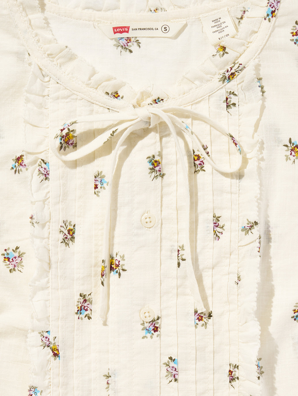 SHELBY SL SLIM BLOUSE Runa Floral EGRET Print COTT