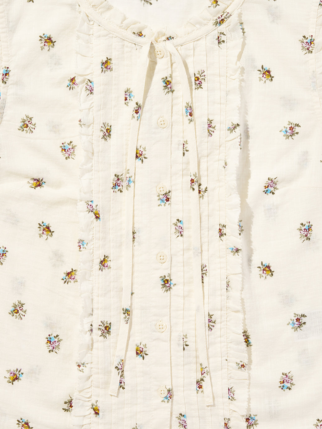 SHELBY SL SLIM BLOUSE Runa Floral EGRET Print COTT