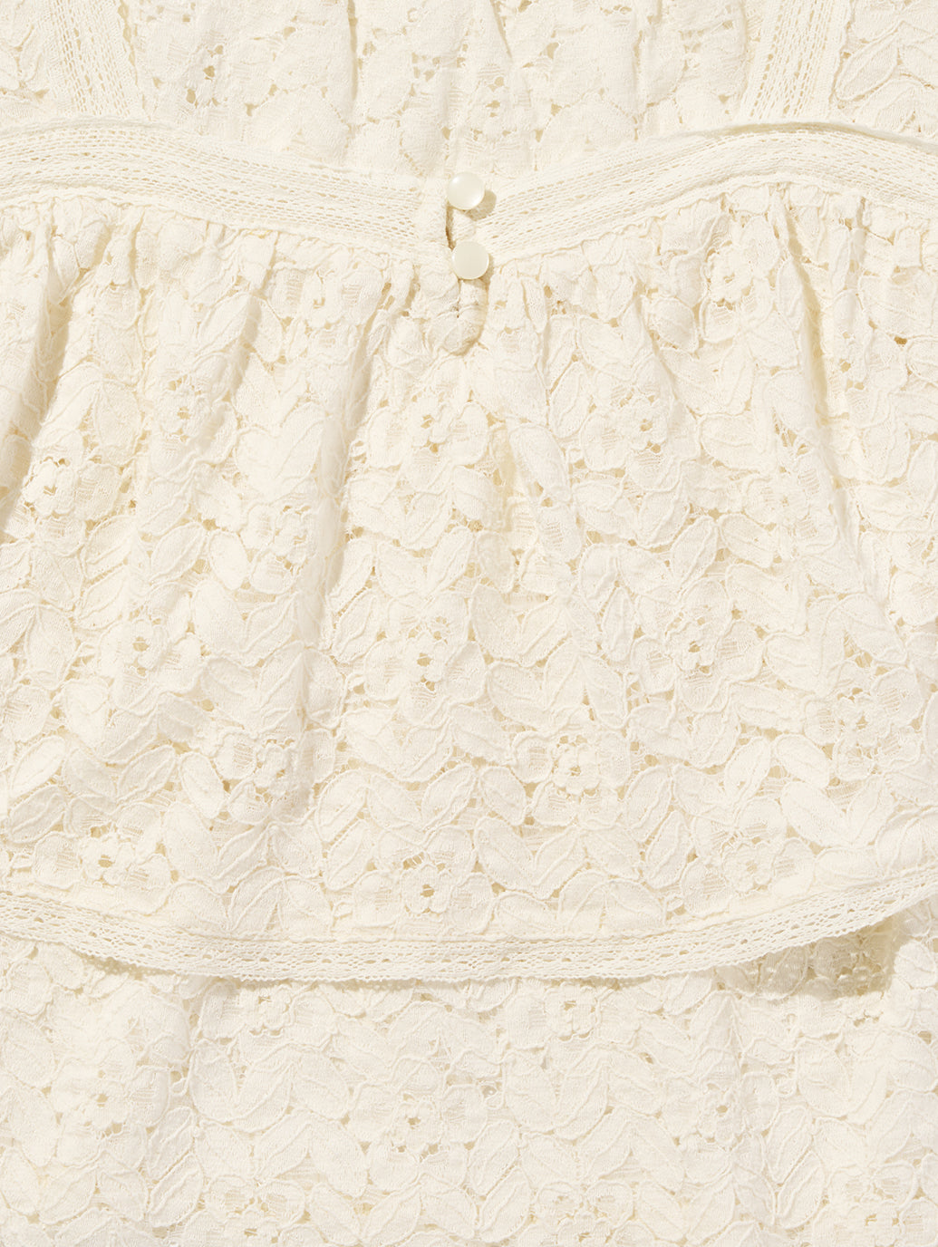 DOM SS LACE BLOUSE EGRET LACE