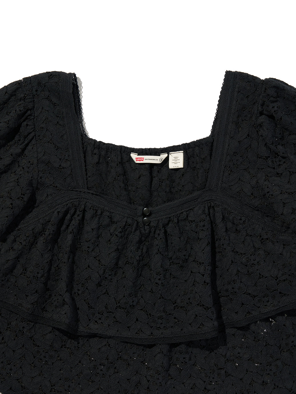 DOM SS LACE BLOUSE ANTHRACITE NIGHT LACE