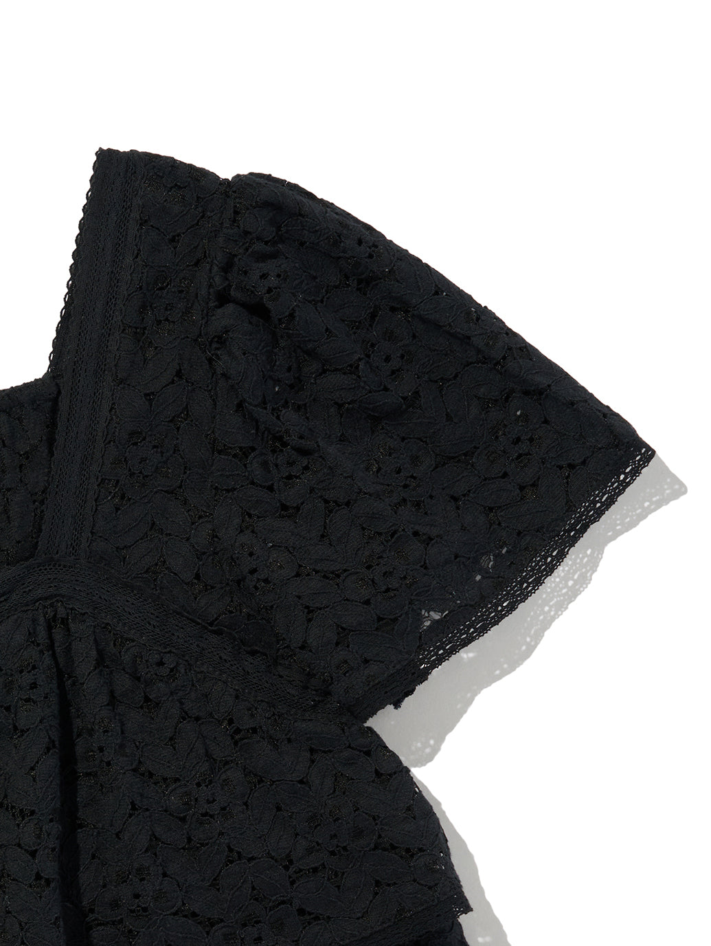 DOM SS LACE BLOUSE ANTHRACITE NIGHT LACE