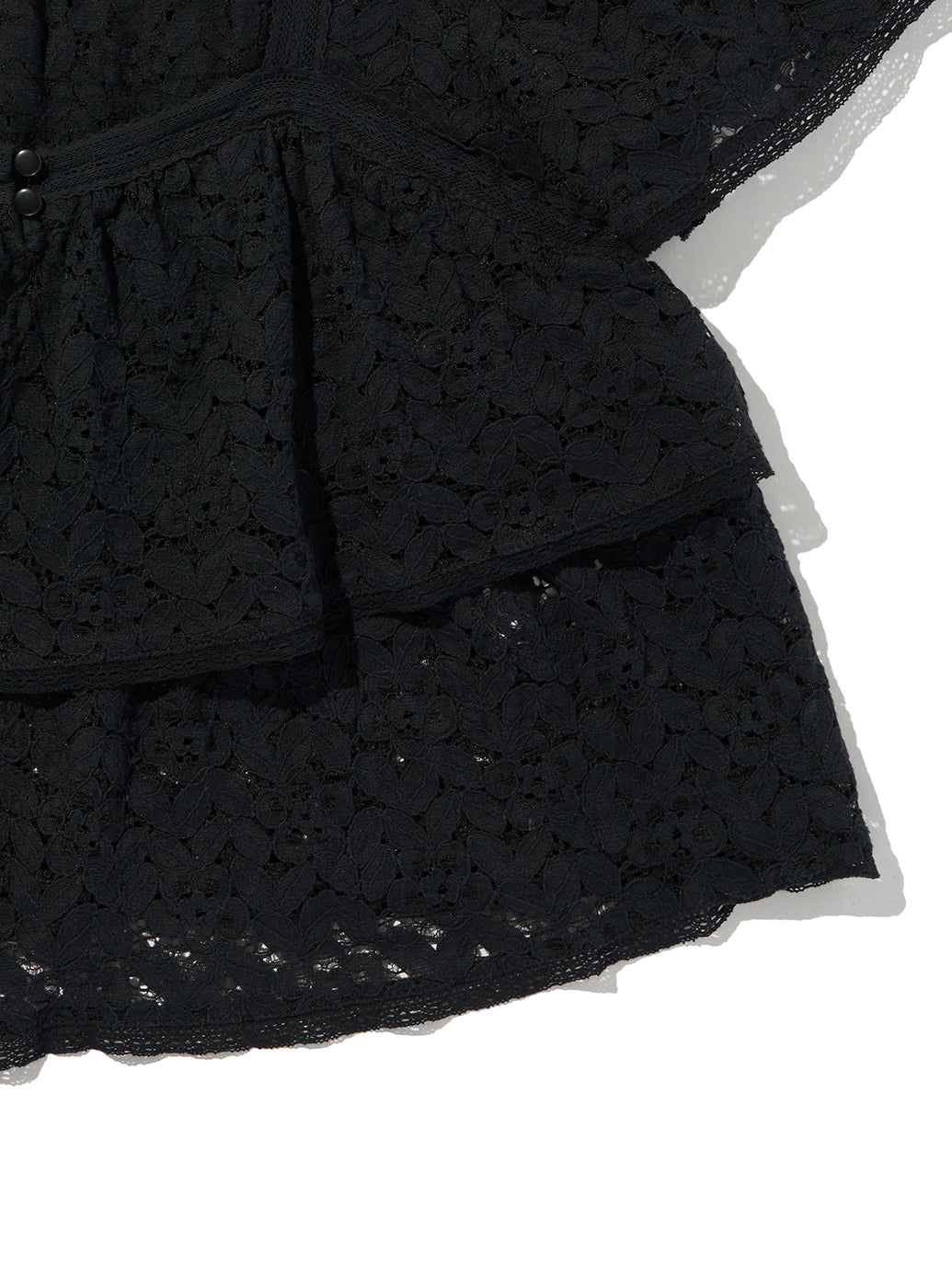 DOM SS LACE BLOUSE ANTHRACITE NIGHT LACE