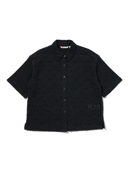 HARLIE SS LACE SHIRT ANTHRACITE NIGHT