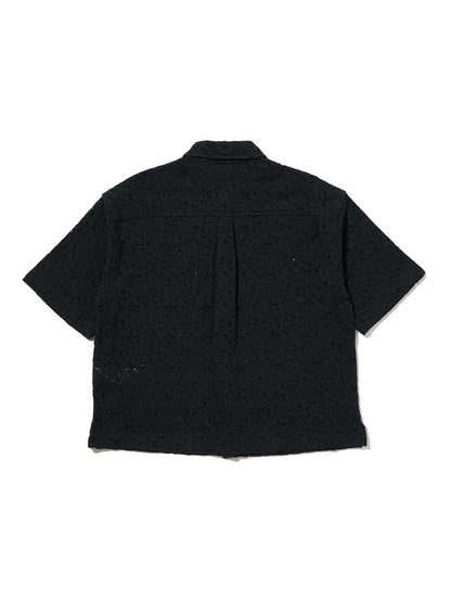 HARLIE SS LACE SHIRT ANTHRACITE NIGHT
