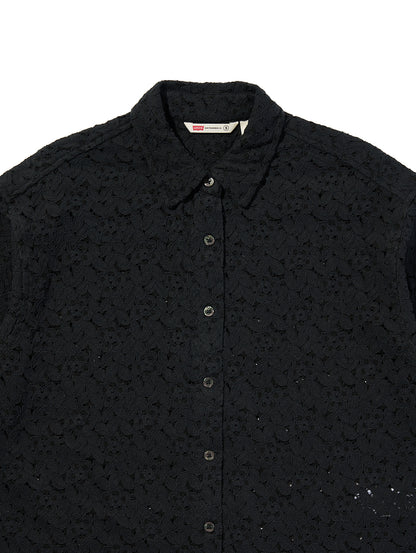 HARLIE SS LACE SHIRT ANTHRACITE NIGHT