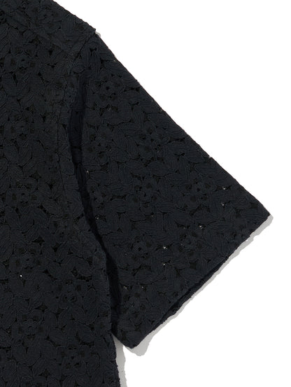 HARLIE SS LACE SHIRT ANTHRACITE NIGHT