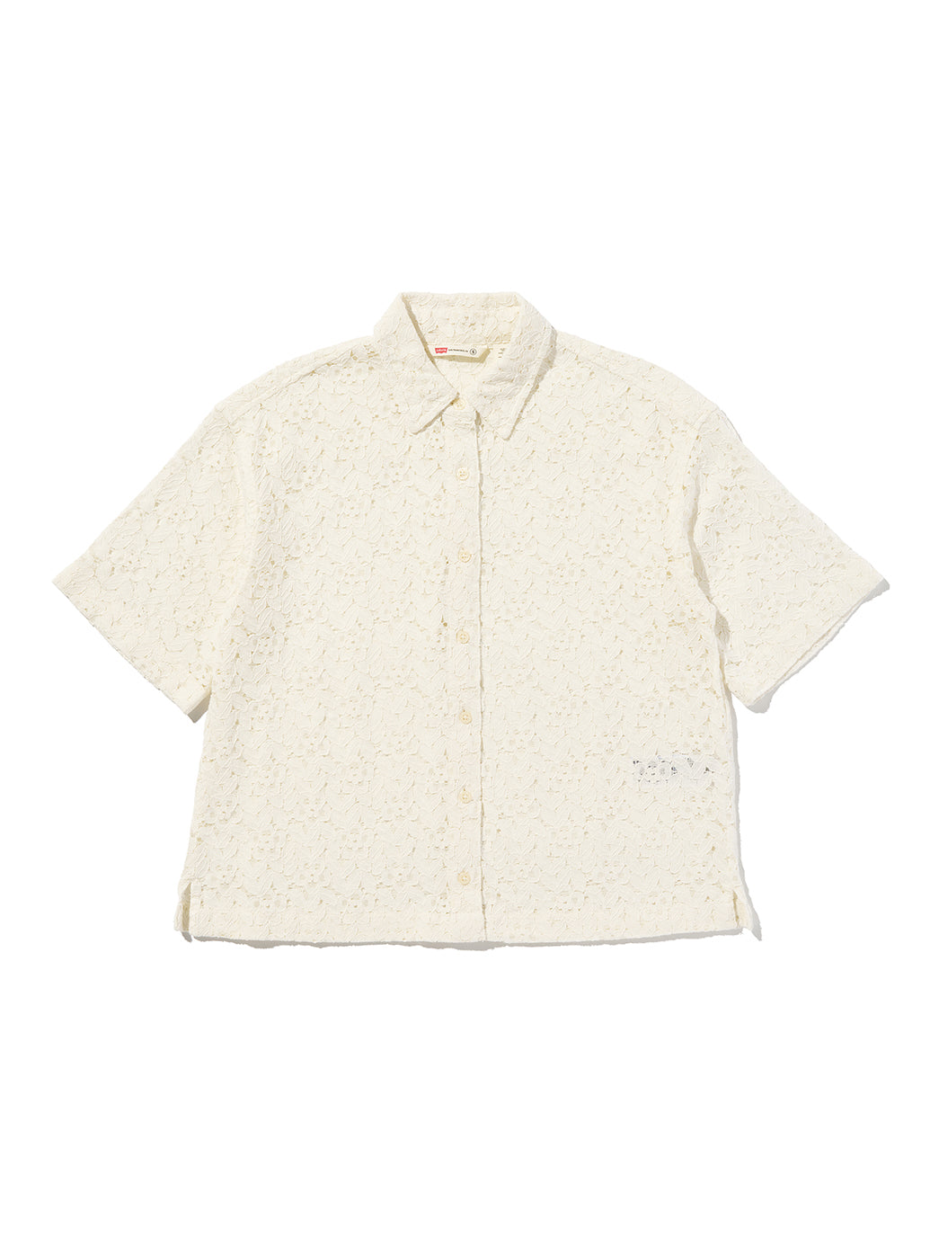 HARLIE SS LACE SHIRT EGRET