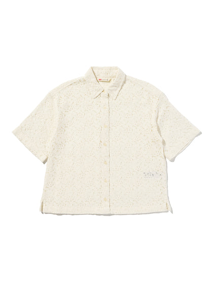 HARLIE SS LACE SHIRT EGRET