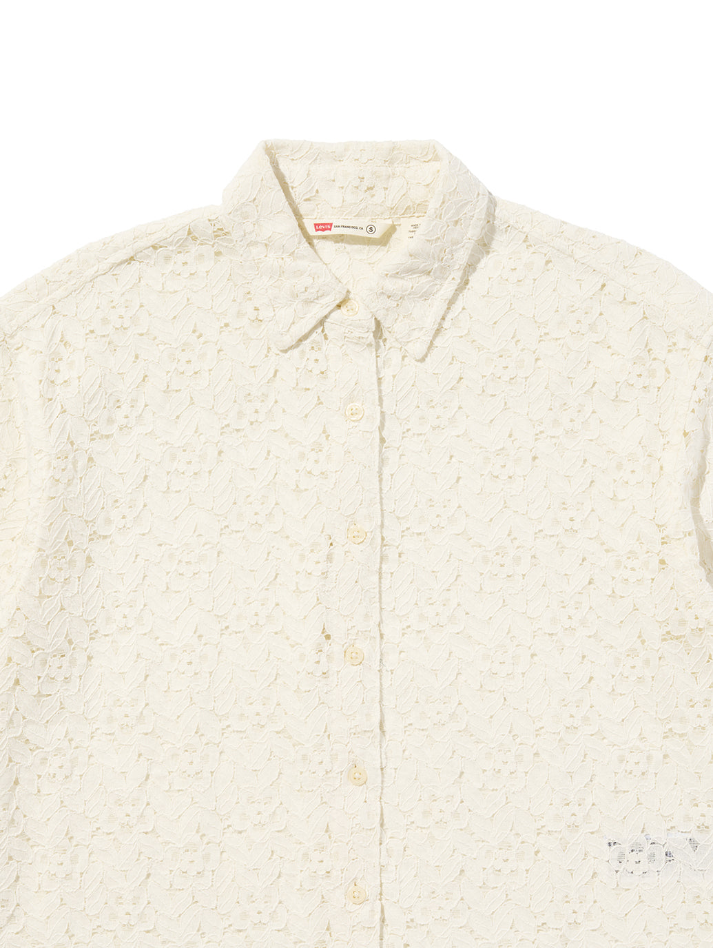 HARLIE SS LACE SHIRT EGRET