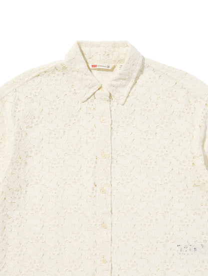 HARLIE SS LACE SHIRT EGRET