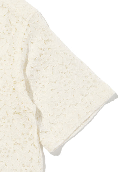 HARLIE SS LACE SHIRT EGRET