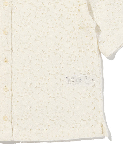 HARLIE SS LACE SHIRT EGRET