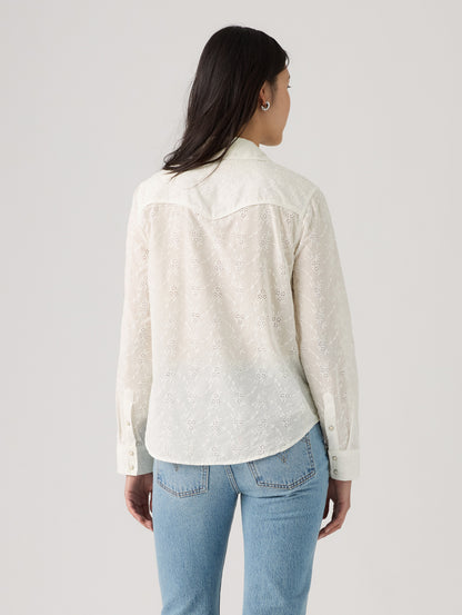 HERITAGE WESTERN EYELET SHIRT CLOUD DANCER