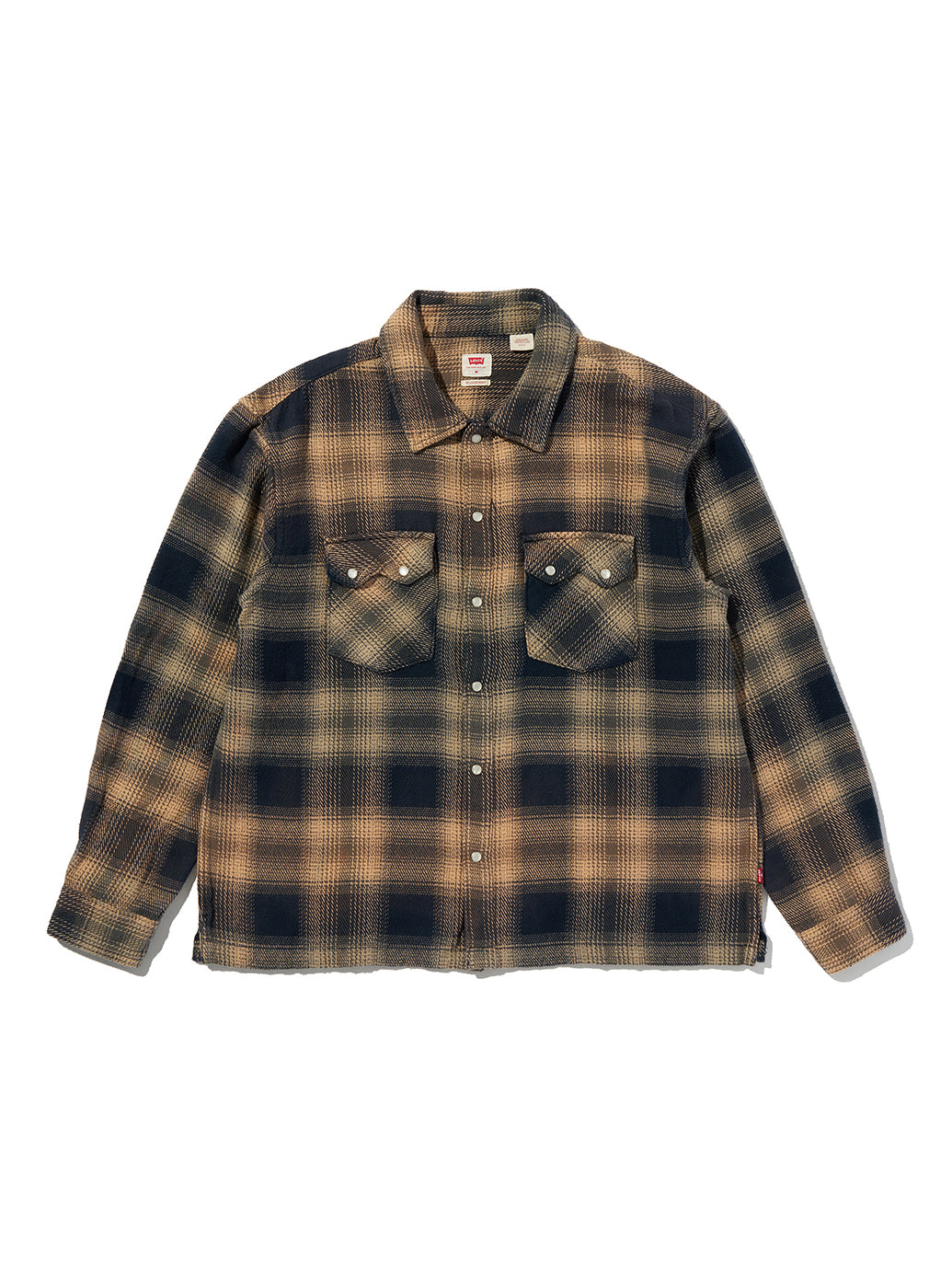 LS BOXY WESTERN PIER 89 PLAID BLUE/CREAM Plaid