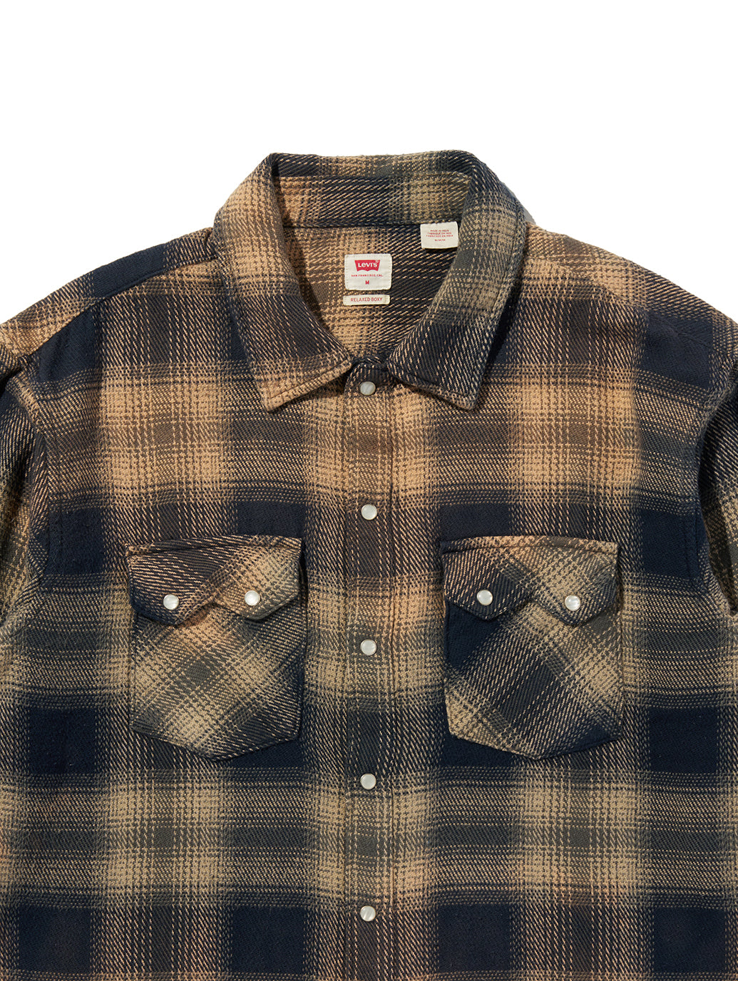 LS BOXY WESTERN PIER 89 PLAID BLUE/CREAM Plaid