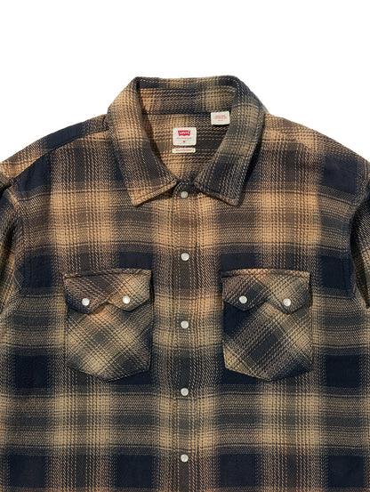 LS BOXY WESTERN PIER 89 PLAID BLUE/CREAM Plaid