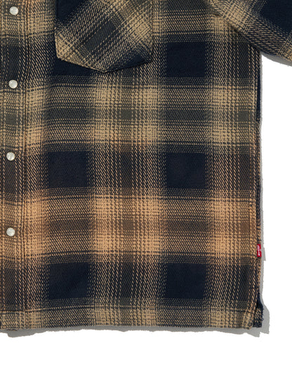 LS BOXY WESTERN PIER 89 PLAID BLUE/CREAM Plaid