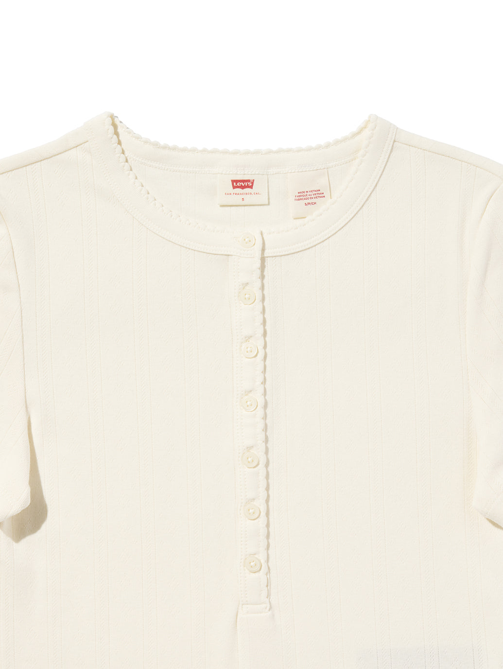 DRY GOODS POINTELLE SS HENLEY EGRET