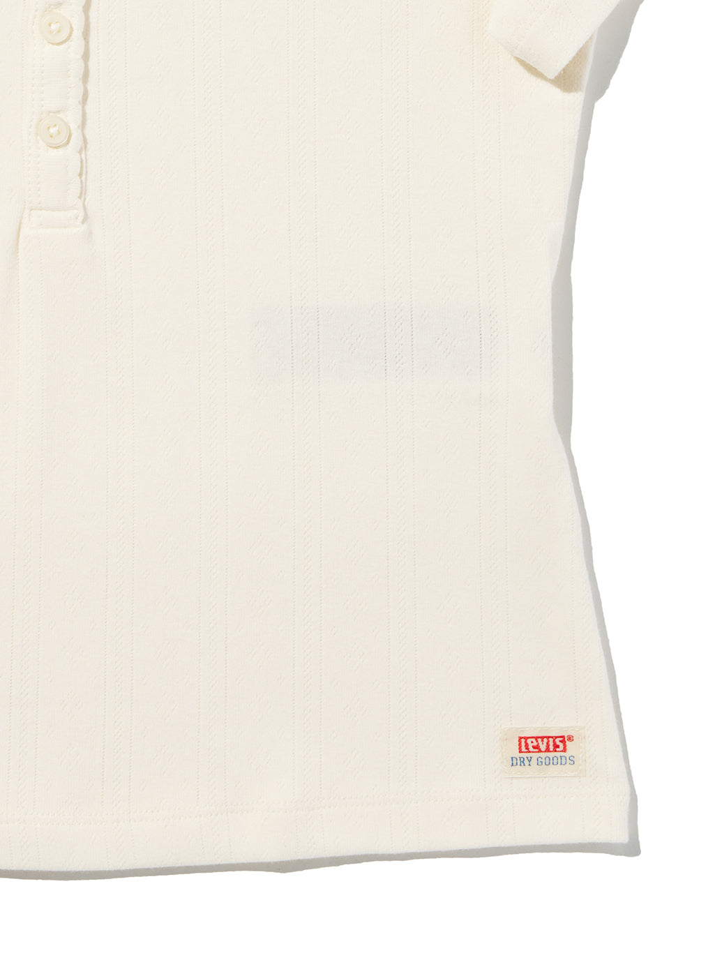 DRY GOODS POINTELLE SS HENLEY EGRET
