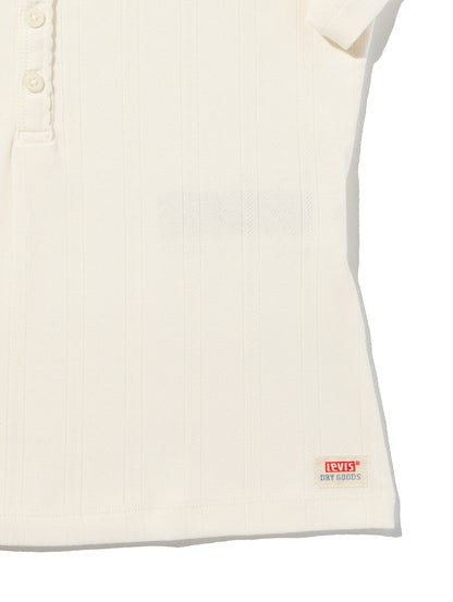 DRY GOODS POINTELLE SS HENLEY EGRET