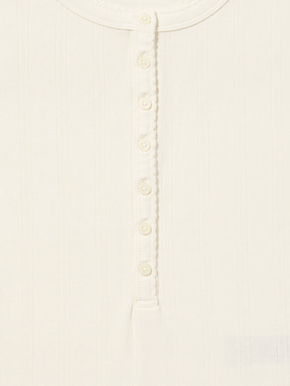 DRY GOODS POINTELLE SS HENLEY EGRET