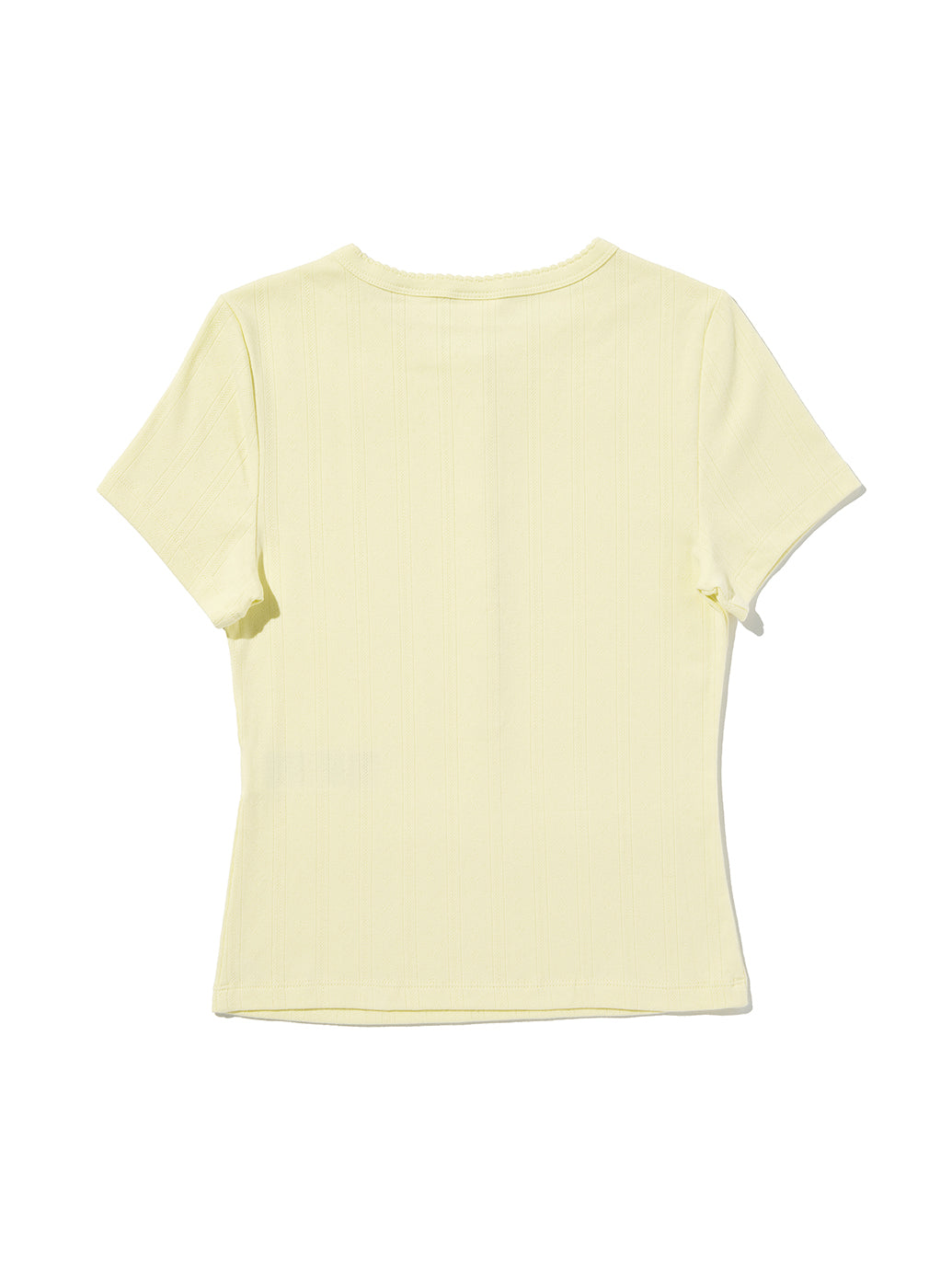 DRY GOODS POINTELLE SS HENLEY PEAR SORBET