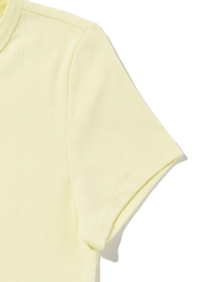 DRY GOODS POINTELLE SS HENLEY PEAR SORBET