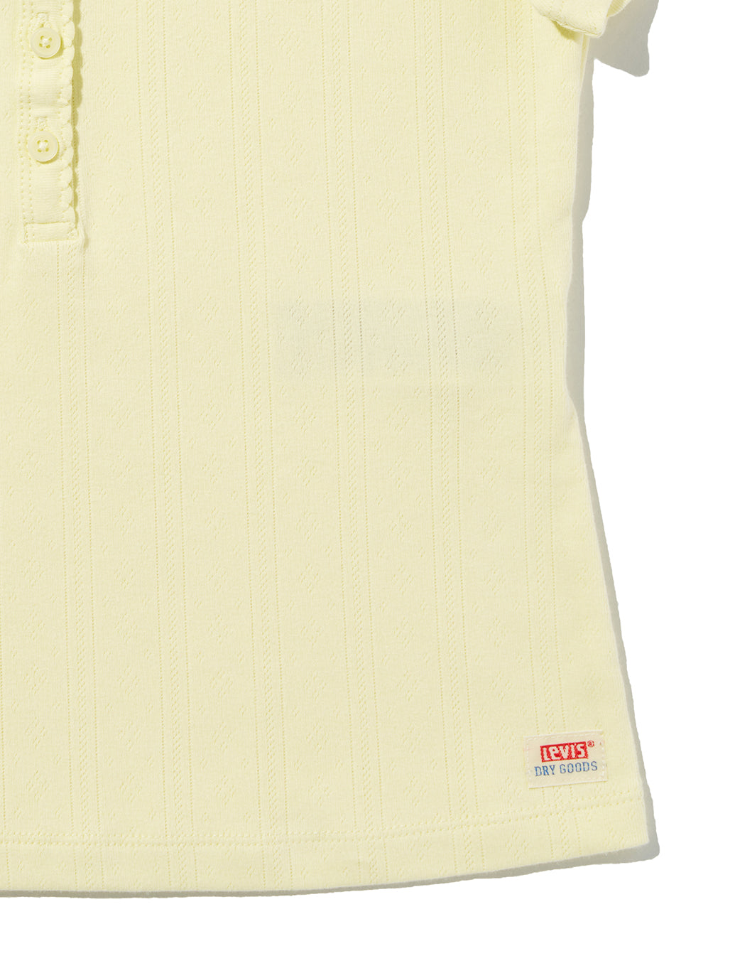 DRY GOODS POINTELLE SS HENLEY PEAR SORBET