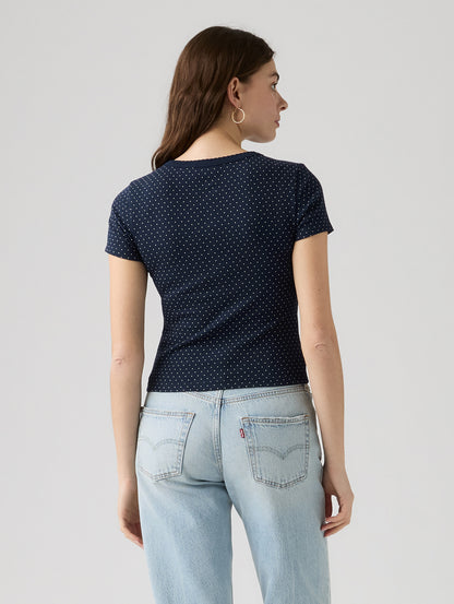 DRY GOODS ポインテール ショートスリーブ ヘンリーネックTシャツ