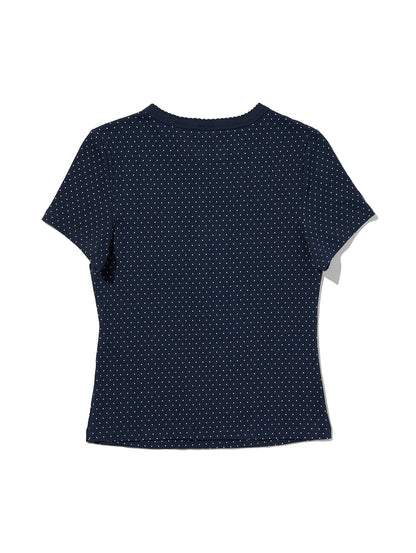 DRY GOODS ポインテール ショートスリーブ ヘンリーネックTシャツ
