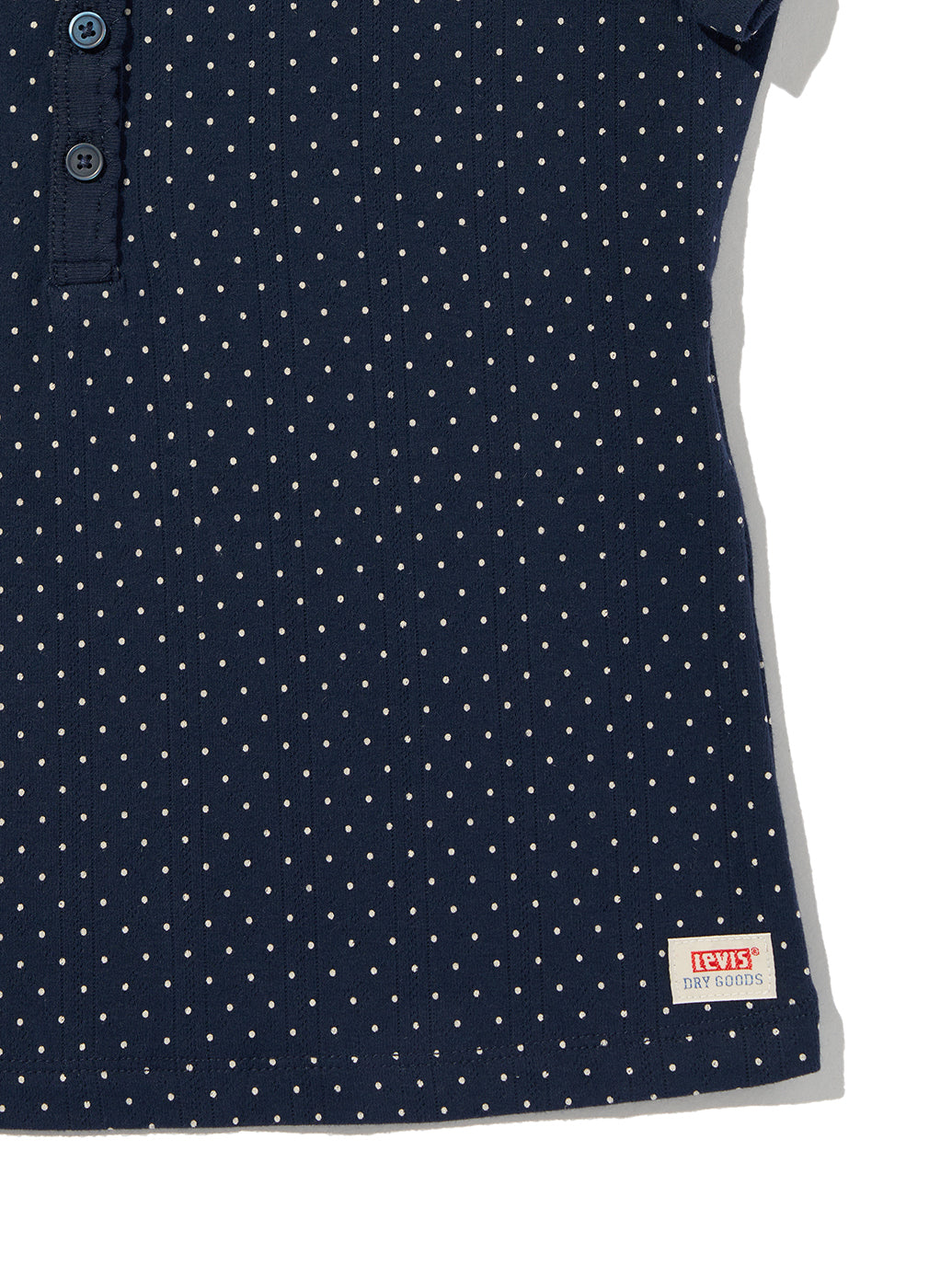 DRY GOODS ポインテール ショートスリーブ ヘンリーネックTシャツ