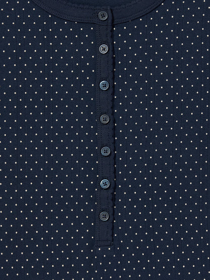 DRY GOODS ポインテール ショートスリーブ ヘンリーネックTシャツ