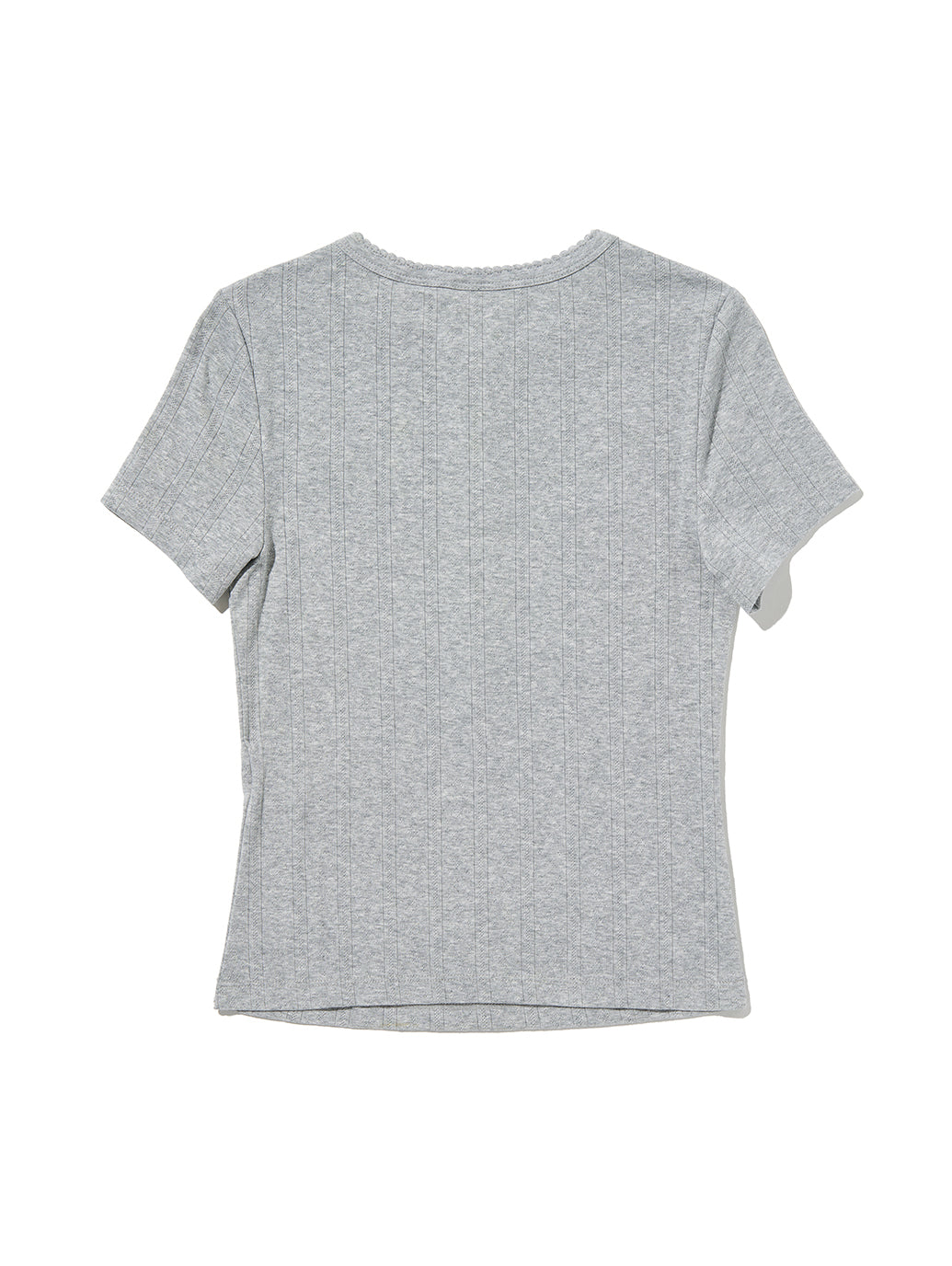 DRY GOODS POINTELLE SS HENLEY SILVER HEATHER GRAY