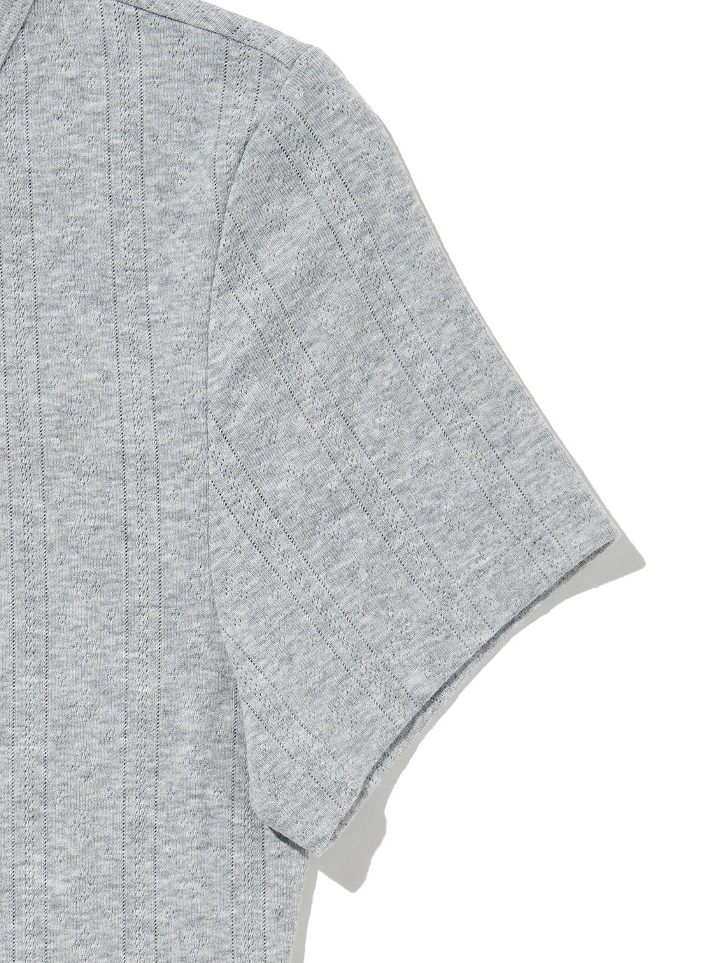 DRY GOODS POINTELLE SS HENLEY SILVER HEATHER GRAY