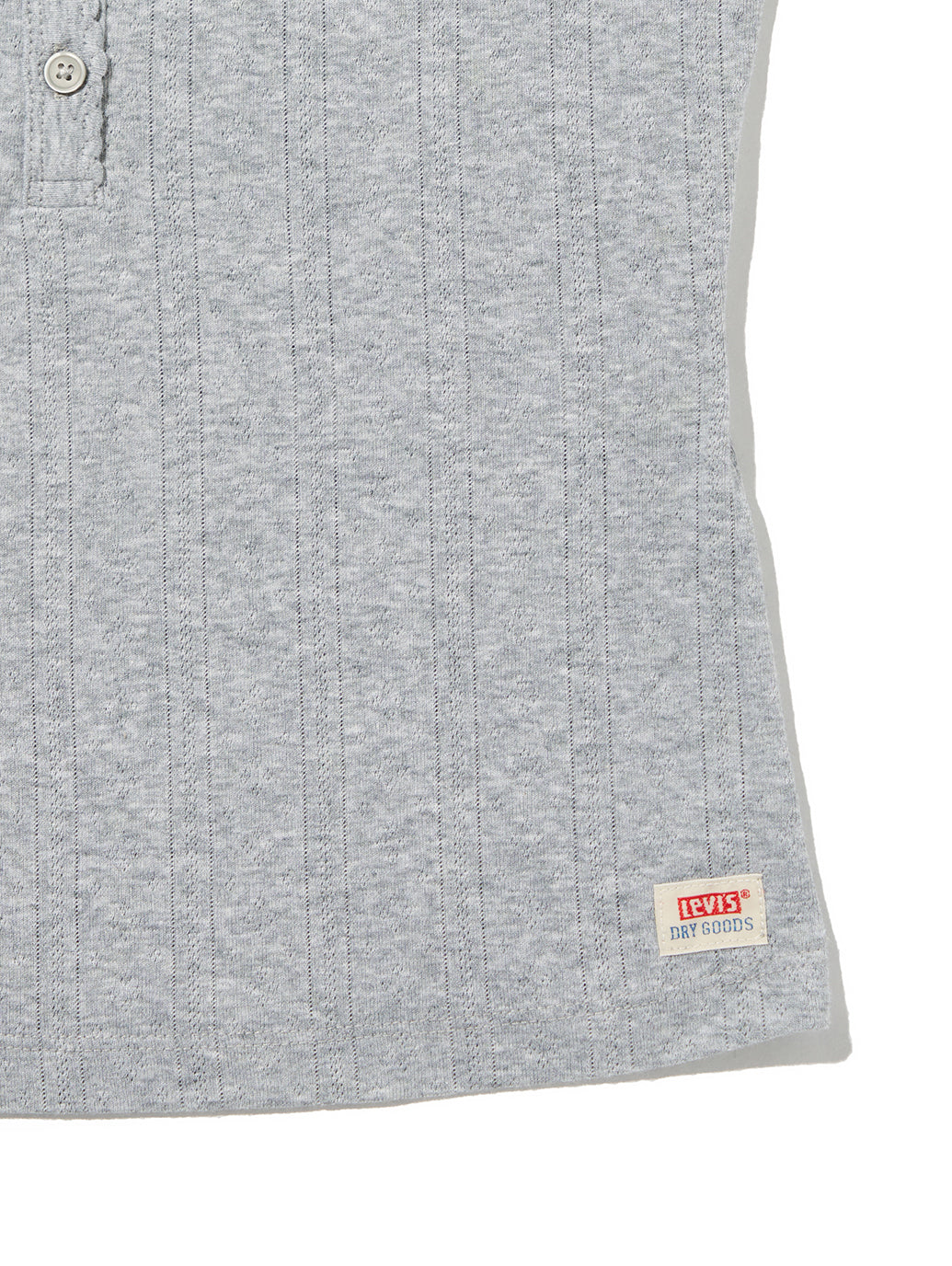 DRY GOODS POINTELLE SS HENLEY SILVER HEATHER GRAY
